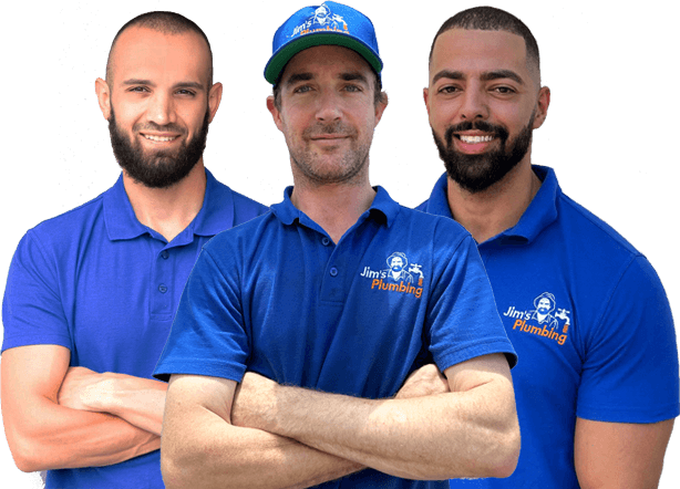 3 Steven's plumbers standing side by side